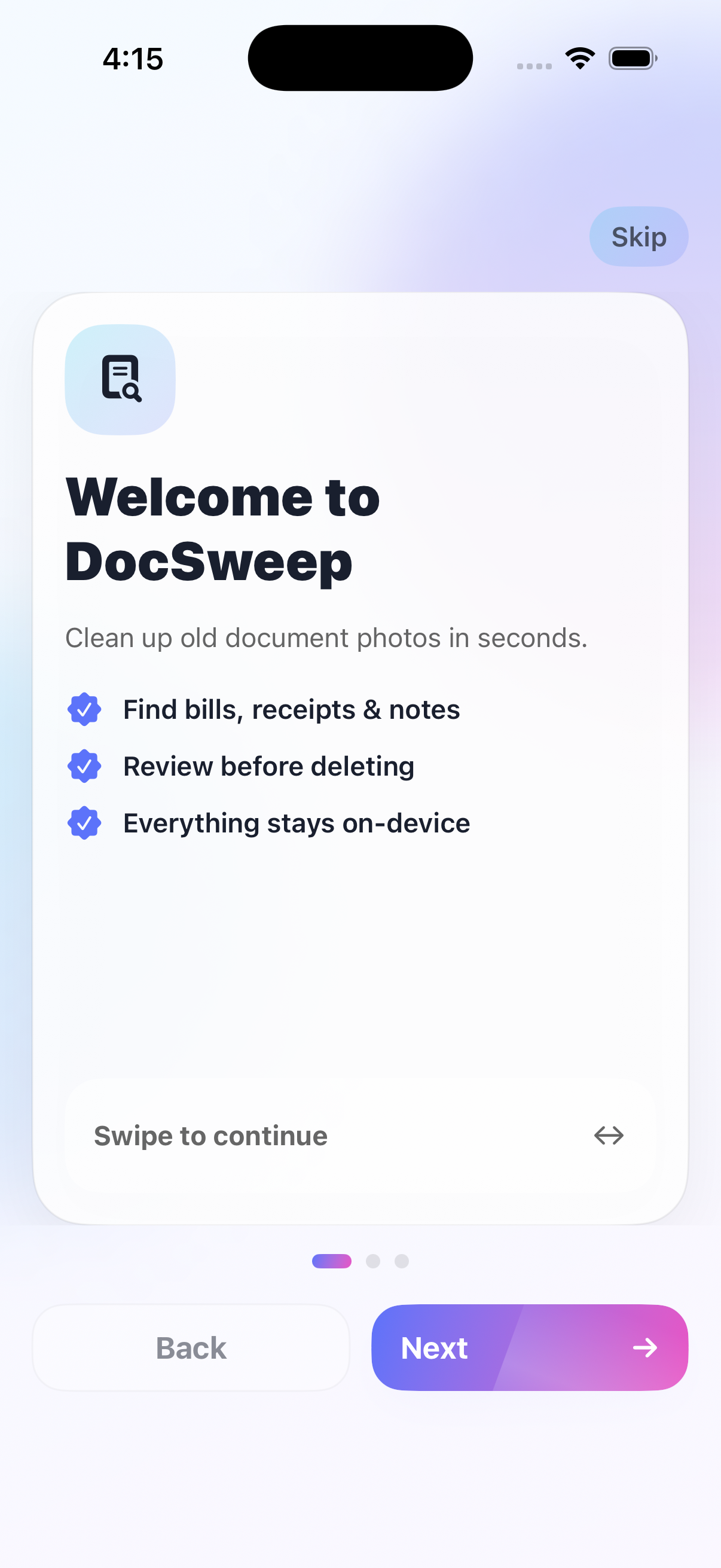 DocSweep screenshot 2